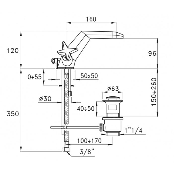 Смеситель для ванны Stella Stella 3219 ST 00008 CR00 схема 3