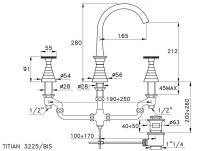 Смеситель для ванны Stella Titian TT 02008 схема 2