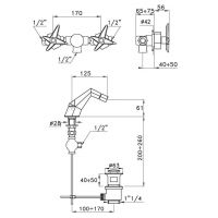 Смеситель для раковины Stella Titian TT 01001 схема 2