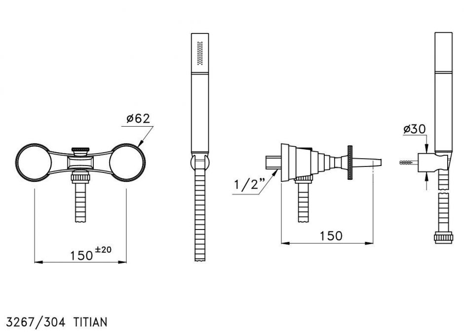 Смеситель для ванны Stella Titian TT 02008 CR00 ФОТО