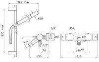 Смеситель для ванны Stella Casanova CS 01301 схема 2