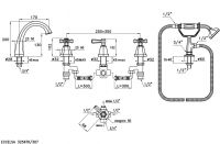 Смеситель Stella Eccelsa на борт ванны на 5 отверстий 3256TR/307 схема 4