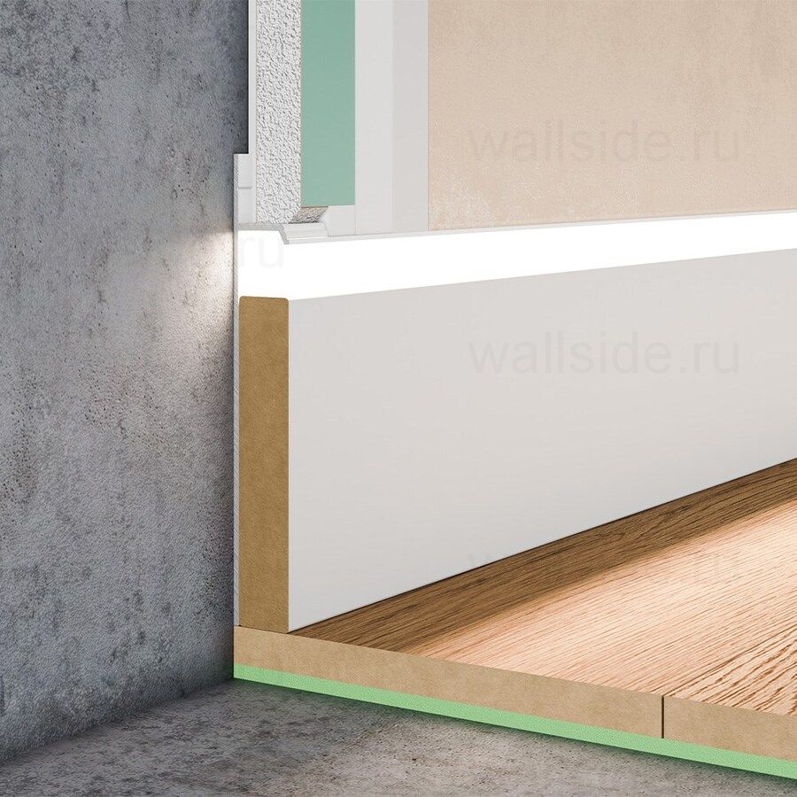 Скрытый плинтус Pro Design 323 белый муар