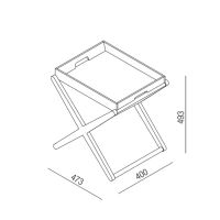 Столик AGAPE "X" 47.3х40х49.3см. низкий с съемным подносом отделка: Rovere naturale схема 2