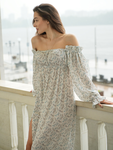 Платье Estate из бамбука "Голубые ветви"