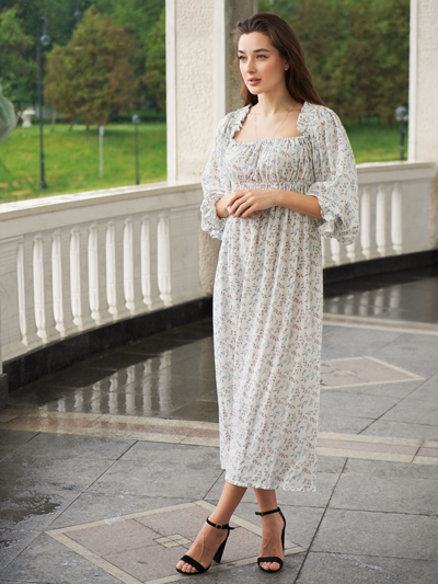 Платье Estate из бамбука "Голубые ветви"