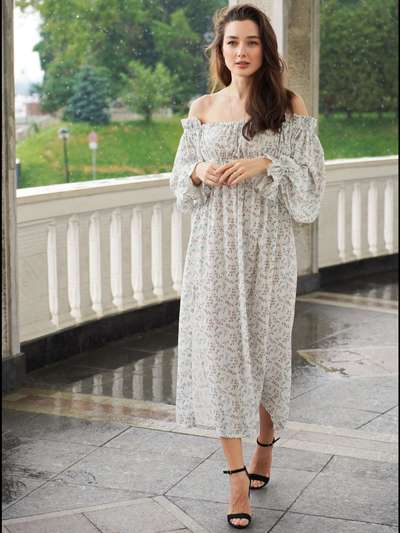 Платье Estate из бамбука "Голубые ветви"