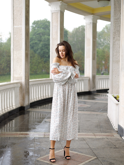 Платье Estate из бамбука "Голубые ветви"