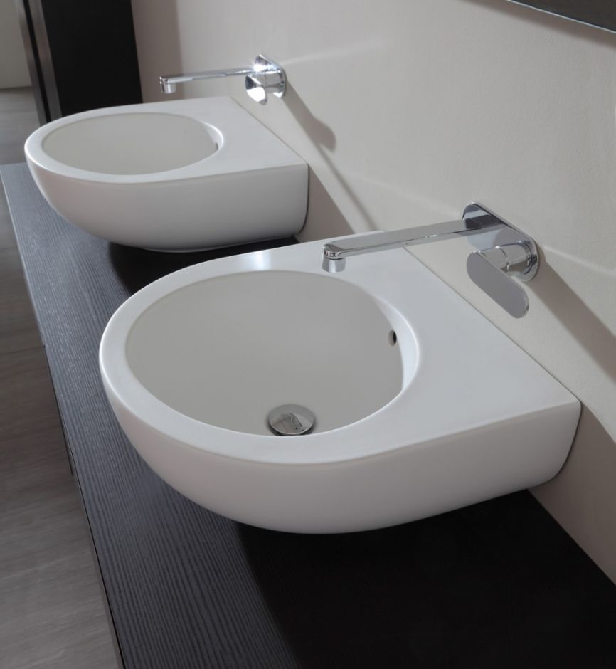 Подвесная раковина Flaminia Pass 50 Countertop - Wall Hung Basin 52х50 ФОТО