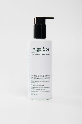 Alga Spa - Шампунь с живой хлореллой для восстановления силы волос. 250 мл