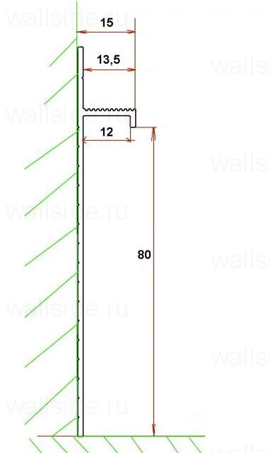 Скрытый плинтус Евротрим 5957.00 золото анодированный