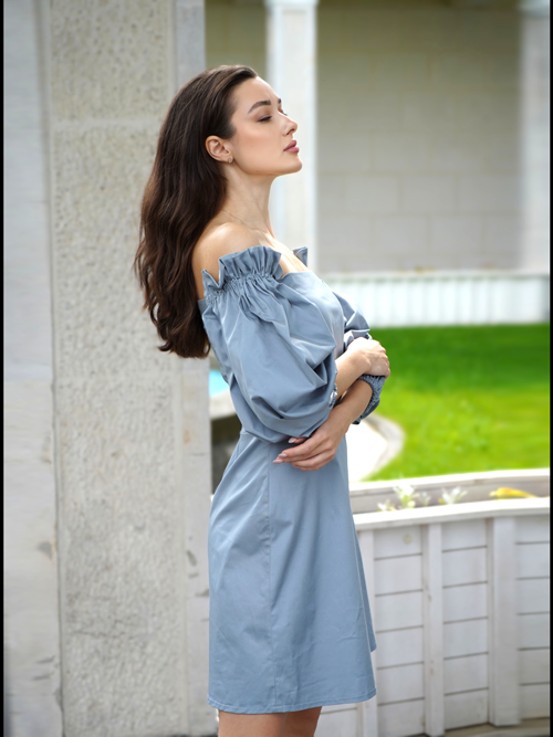 Платье Celesta из хлопка голубое