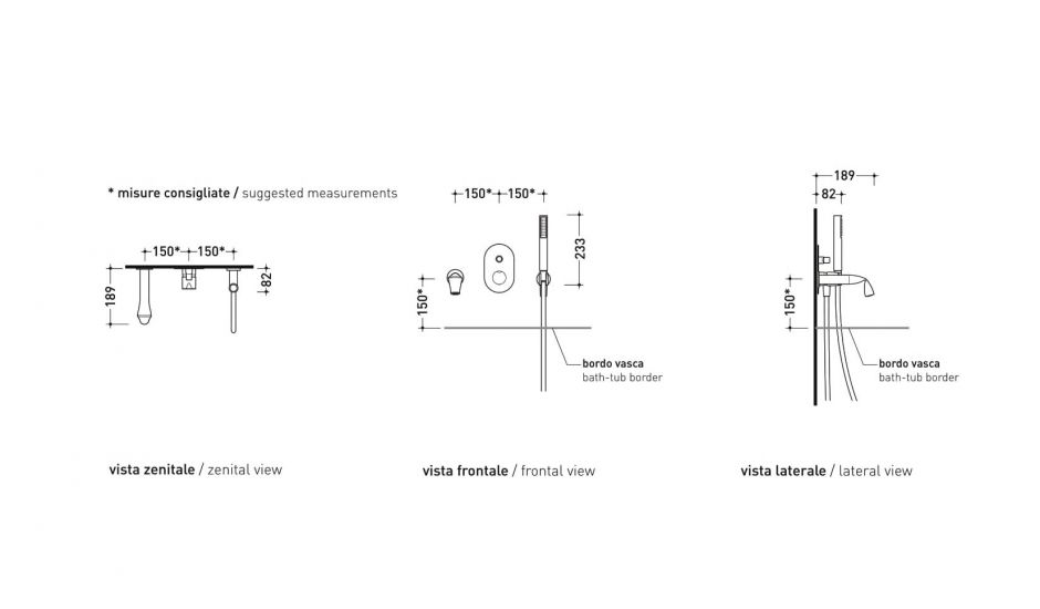 Смеситель Flaminia Fold Concealed Bath Set ФОТО