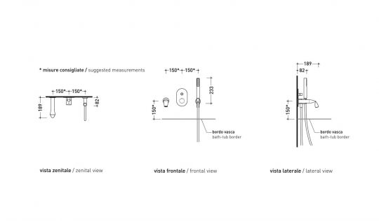 Смеситель Flaminia Fold Concealed Bath Set ФОТО