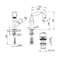 Смеситель Flaminia Fold Single Lever Bidet Mixer схема 2