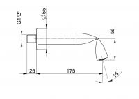 Смеситель Flaminia Fold Wall Spout схема 2