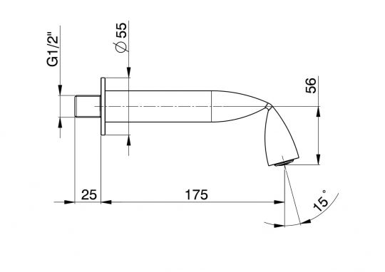 Смеситель Flaminia Fold Wall Spout схема 2