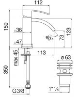 Смеситель для раковины Nobili Ray RY00118 схема 4