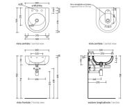 Раковина Flaminia Pass 50 Countertop - Wall Hung Basin 52х50 схема 5