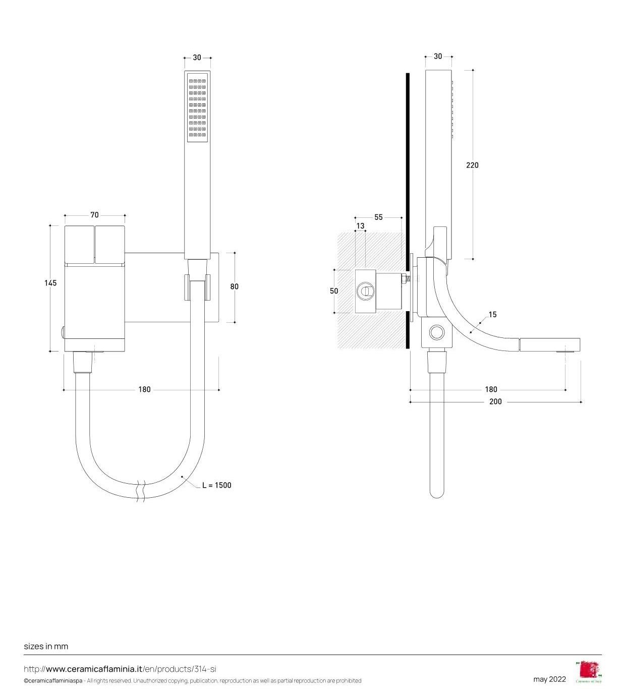 Смеситель Flaminia SI Bath-Tub Set схема 2