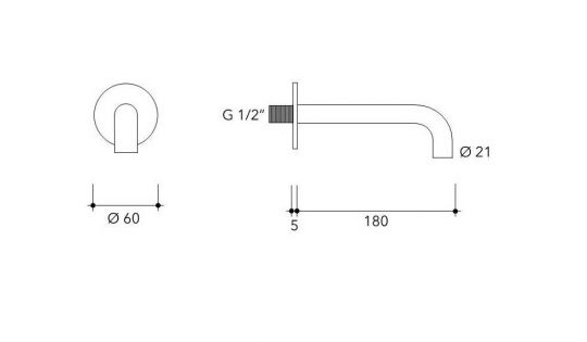 Смеситель Flaminia X1 Wall Spout ФОТО