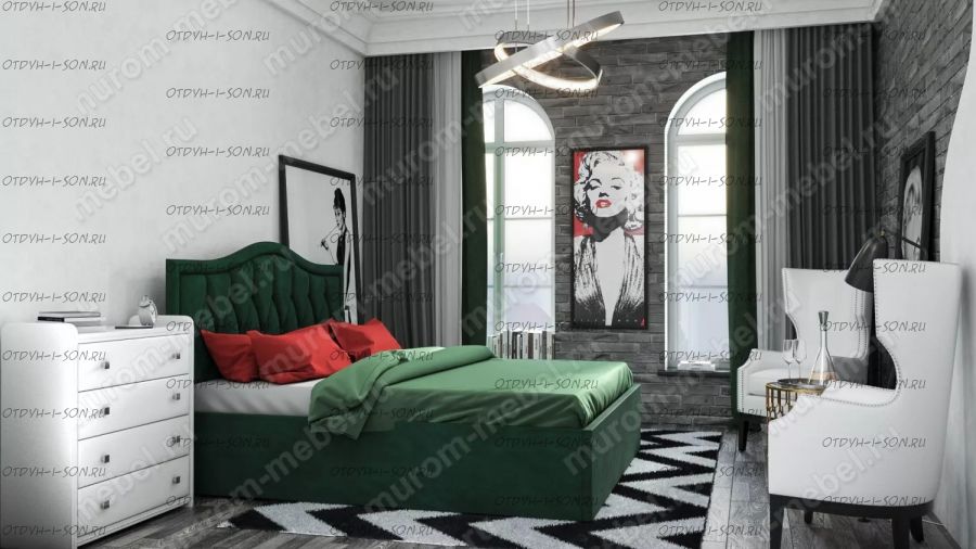 Кровать Ливерпуль мягкая массив