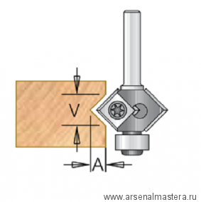 Фреза для снятия фаски с подшипником со сменными ножами DIMAR 27 x 12 x 56 x 6 угол 45 1024523