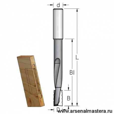 Фреза для выборки глубоких пазов под замки 14 x 25 x 110 x 160 x 16 WPW DT14001