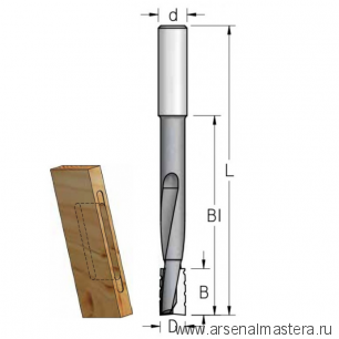 Фреза для выборки глубоких пазов под замки 18 x 25 x 120 x 170 x 16 WPW DT18001