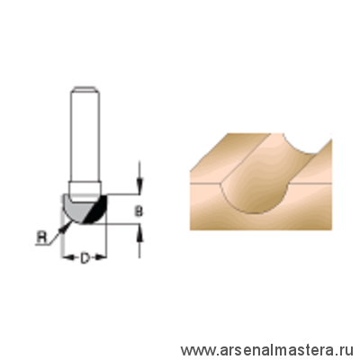 Фреза канавочная полукруглая 12.7 x 8 x 39 x 8 R6.3 WPW HRB1205