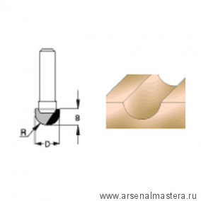 Фреза канавочная полукруглая 12.7 x 8 x 39 x 8 R6.3 WPW HRB1205
