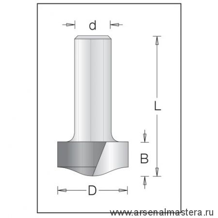 Концевая профильная вертикальная фреза D 24,5 мм B 12,7 мм L 54 мм d 12 мм DIMAR 1553729