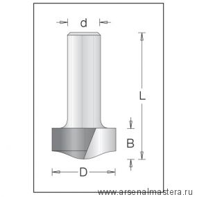 Концевая профильная вертикальная фреза D 24,5 мм B 12,7 мм L 54 мм d 12 мм DIMAR 1553729