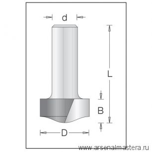 Концевая профильная вертикальная фреза D 24,5 мм B 12,7 мм L 54 мм d 12 мм DIMAR 1553729