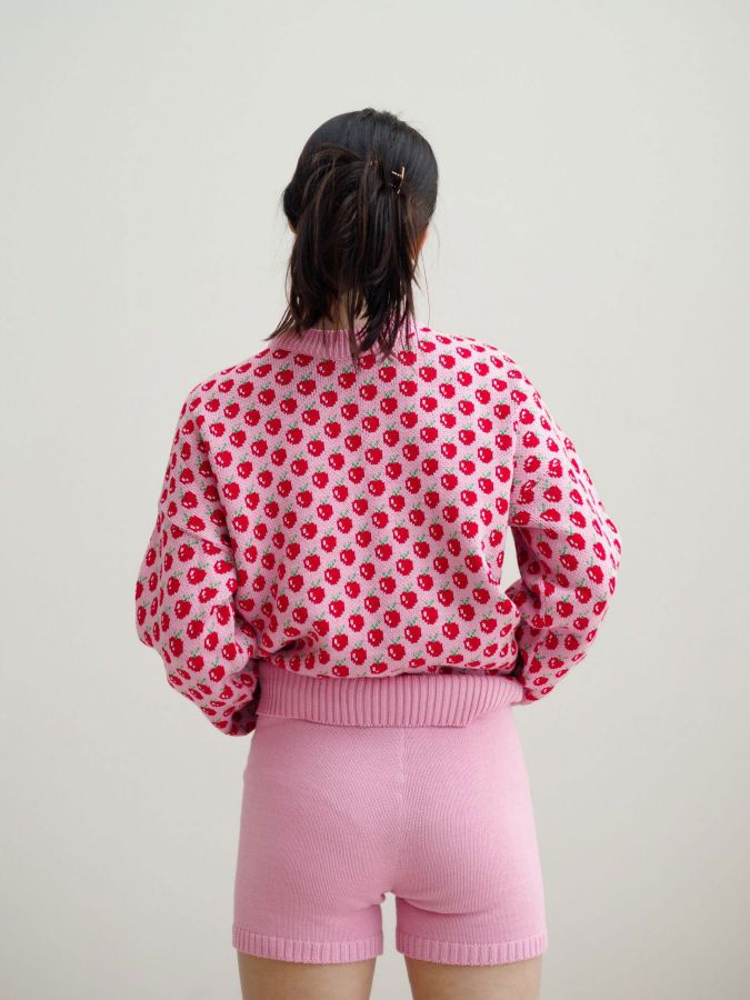 Шорты вязаные розовые