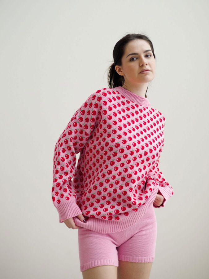 Шорты вязаные розовые