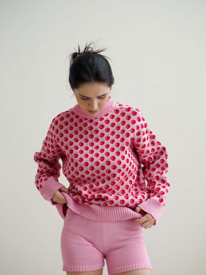 Шорты вязаные розовые