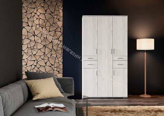 Шкаф распашной "Нельсон" ШК-02 Дуб крафт белый