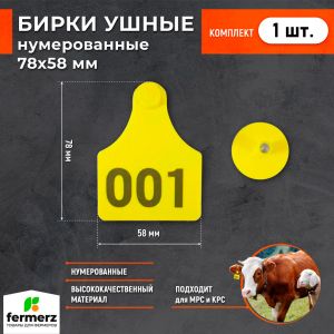 Бирка нумерованная большая 78х58 мм