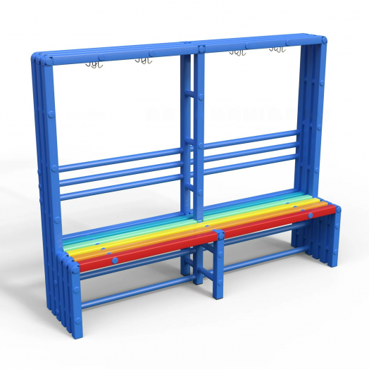 Скамья-вешалка пластиковая для бассейна односторонняя 2000х500х1700 мм