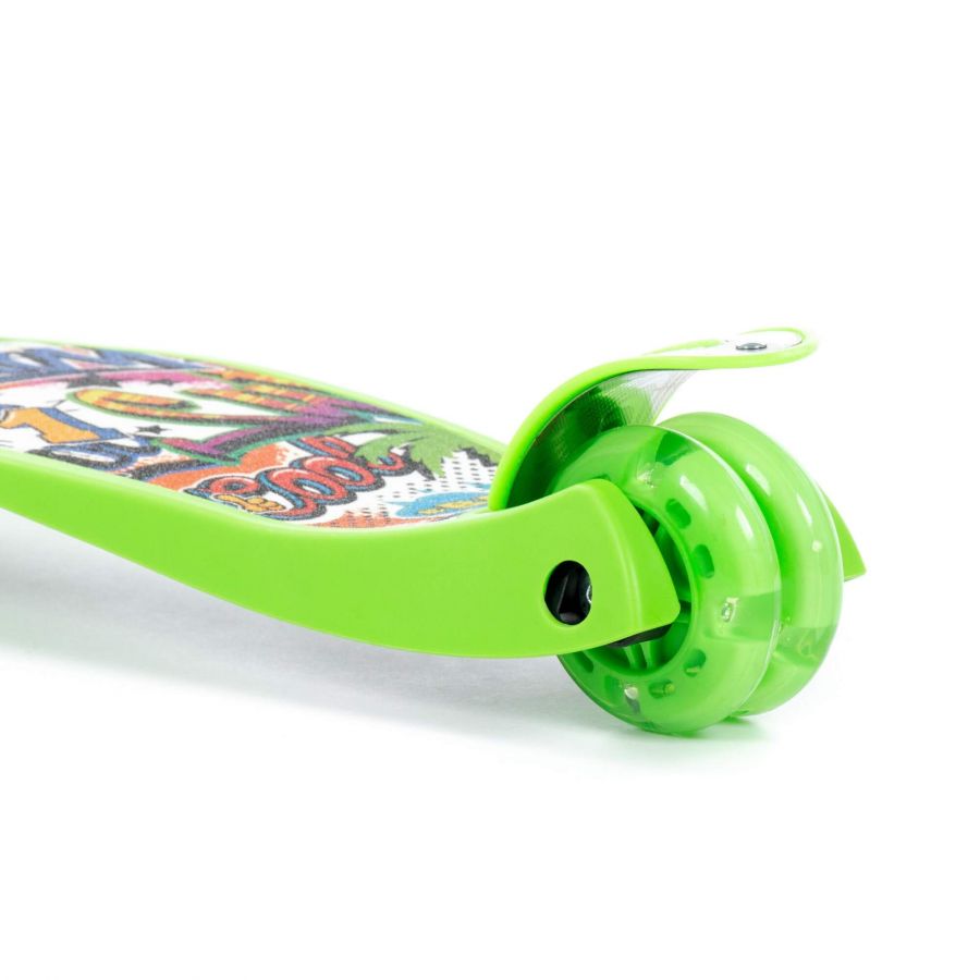 # 0072C Детский самокат (со складной ручкой) (с наклейкой V2) (зелёный) (в коробке)