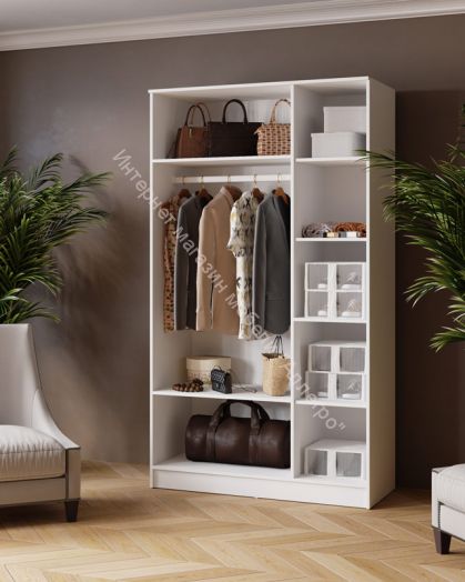 Шкаф комбинированный "Ларс" 1,2 с зеркалом (Белый/Дуб крафт золотой)