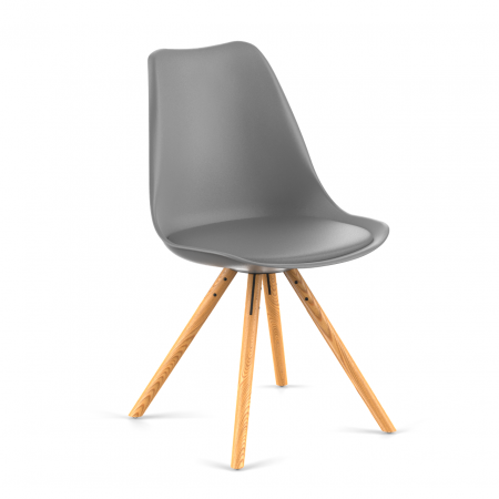 Стул пластиковый KOLLI (Обивка сидения эко кожа / букле серая)