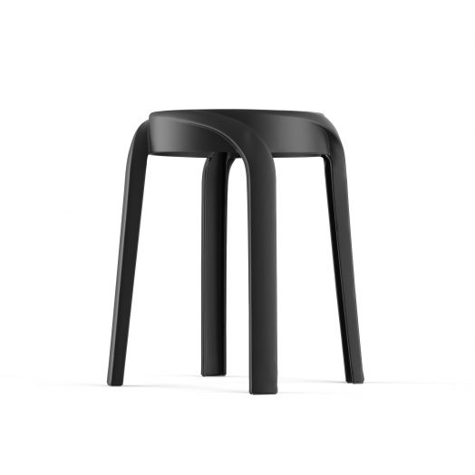 Табурет пластиковый, штабелируемый ECLER (черный)