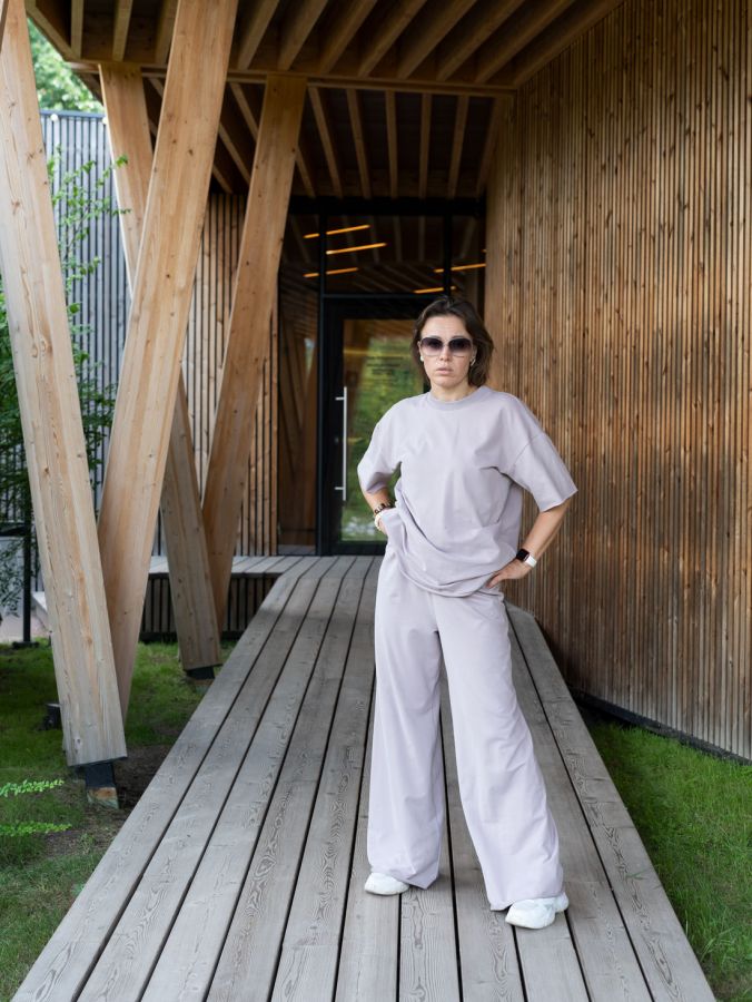 Брюки оверсайз в цвете туман