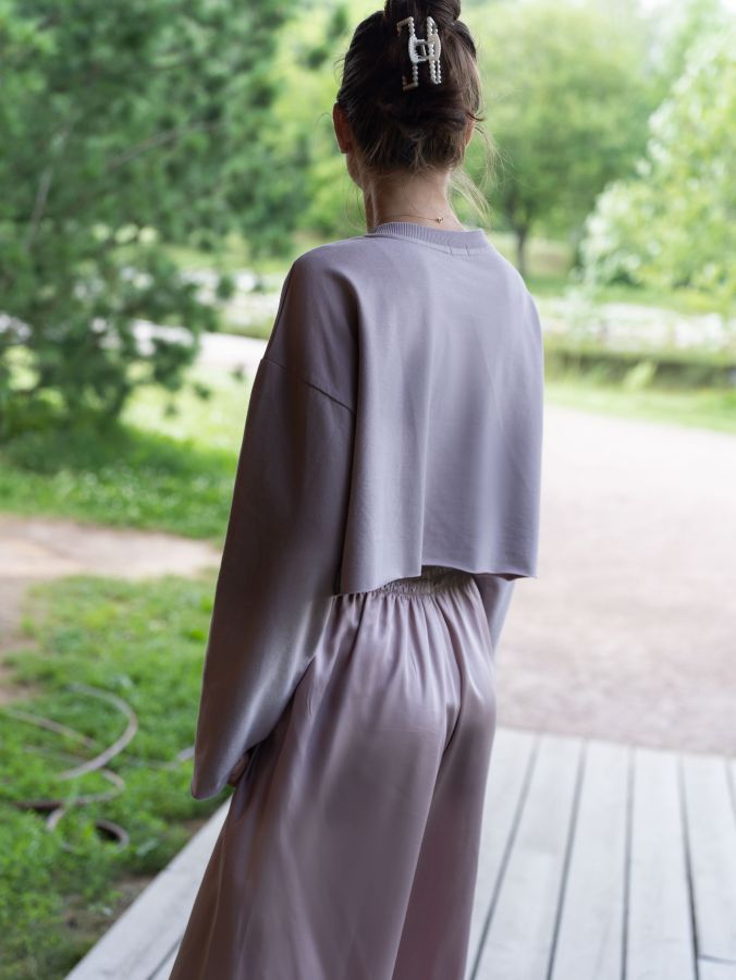 Кофта укороченная туман