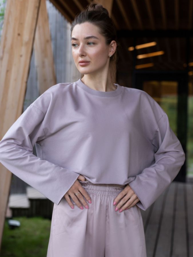 Кофта укороченная туман