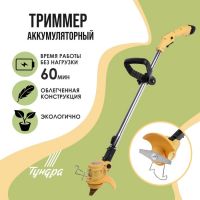 Триммер аккумуляторный ТУНДРА, 12 В, 300 Вт, 1.2 Ач, 12000 об/мин, телескопическая штанга