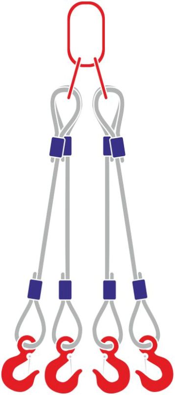Строп канатный с 4 крюками 16Тх2М
