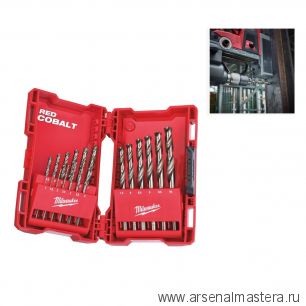 Новинка! Набор сверл по металлу 19 единиц HSS-G COBALT DIN338 SET HSSGC Set MILWAUKEE 4932352470